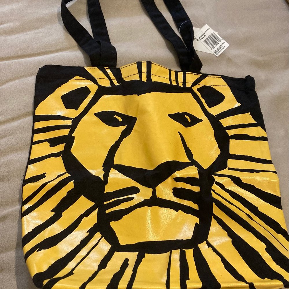Disney THE LION KING Broadway Souvenir Black Canvas Tote Bag Vintage Style NWT